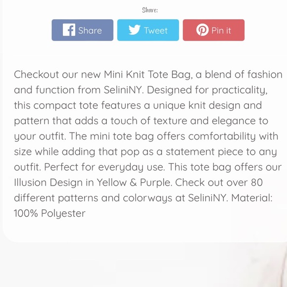 Nollia Mini Purple & Mustard Illusion tote Bag NWT - Picture 7 of 7